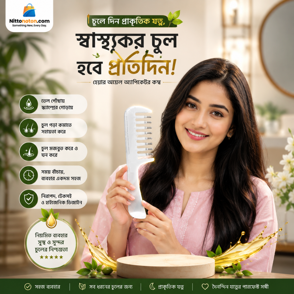 ১ পিস-হেয়ার অয়েল এপ্লিকেটর কোম্ব